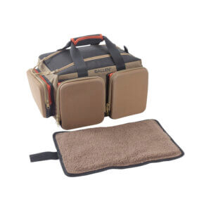 Allen 8305 Eliminator Rangemaster Tan Range Bag w/Pistol Rug  Multiple Exterior Pockets   Rigid Bottom w/Feet For Stability