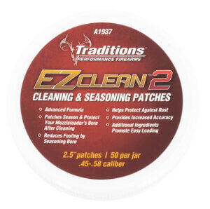 Traditions A1937 EZ Clean 2 Cleaning Patches 45/58 Cal 2.5″ patches 50 Pkg