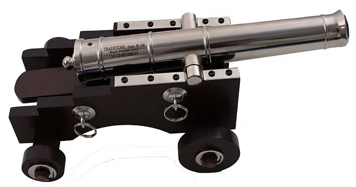 Traditions KCN8041 KIT Old Ironsides Mini Cannon 50 Cal 9″ Silver Barrel Breech Action Traditions KCN8041 KIT Old Ironsides Mini Cannon 50 Cal 9″ Silver Barrel Breech Action
