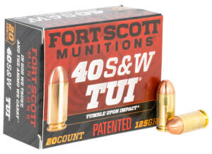 Fort Scott Munitions 400125SCV Tumble Upon Impact (TUI) 40 S&W 125 gr Solid Copper Spun 20rd Box Fort Scott Munitions 400125SCV Tumble Upon Impact (TUI) 40 S&W 125 gr Solid Copper Spun 20rd Box