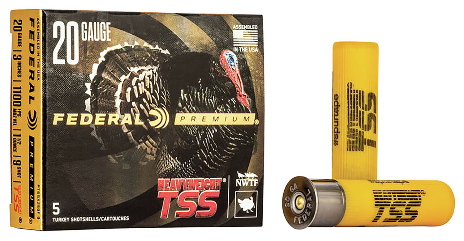 Federal PTSSX259F9 Premium Turkey Heavyweight TSS 20Gauge 3″ 1 1/2oz 9Shot 5 Per Box Federal PTSSX259F9 Premium Turkey Heavyweight TSS 20Gauge 3″ 1 1/2oz 9Shot 5 Per Box