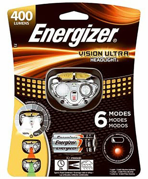 Energizer HDE32E Vision Ultra 20/400 Lumens Red/Green/White IPX4 LED Bulb Black 80 Meters Distance Energizer HDE32E Vision Ultra 20/400 Lumens Red/Green/White IPX4 LED Bulb Black 80 Meters Distance
