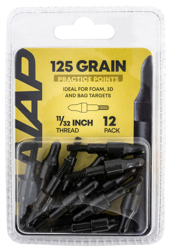NAP NAP60P3DP1132X 3D Practice Points Field Tips Fixed 125 GR Black/ 12 Pack NAP NAP60P3DP1132X 3D Practice Points Field Tips Fixed 125 GR Black/ 12 Pack