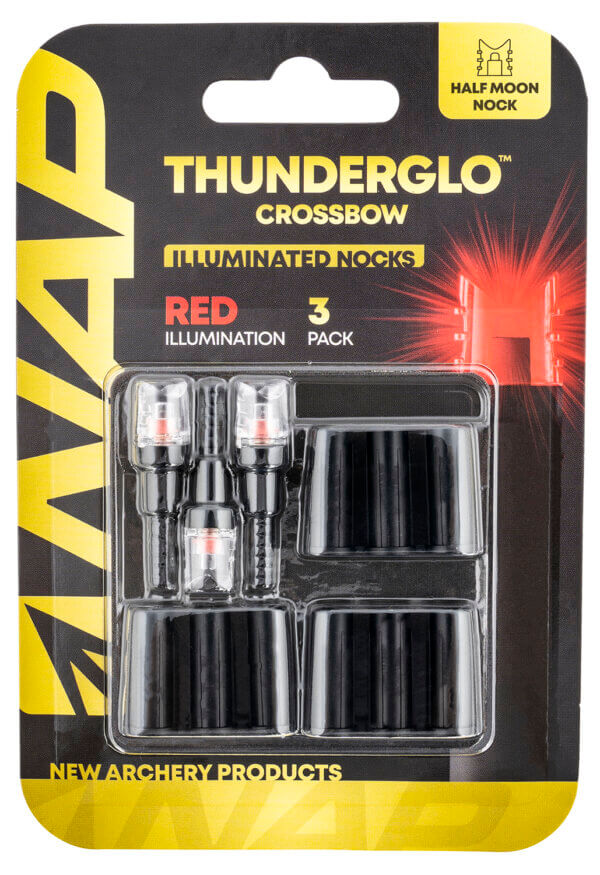 NAP NAPILLNXRD3PK Thunderglo Illuminated Nock Crossbow Red Half Moon/ 3 Pack NAP NAPILLNXRD3PK Thunderglo Illuminated Nock Crossbow Red Half Moon/ 3 Pack