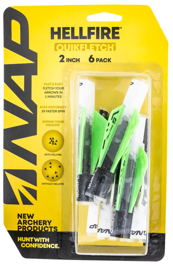 NAP NAP60035 Quickfletch Hellfire Fletching White Green/ 6 Pack NAP NAP60035 Quickfletch Hellfire Fletching White Green/ 6 Pack