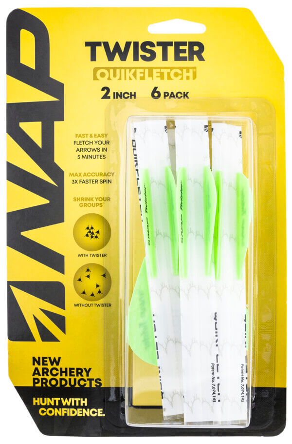NAP NAP60638 Quickfletch Twister Fletching White Green/ 6 Pack NAP NAP60638 Quickfletch Twister Fletching White Green/ 6 Pack