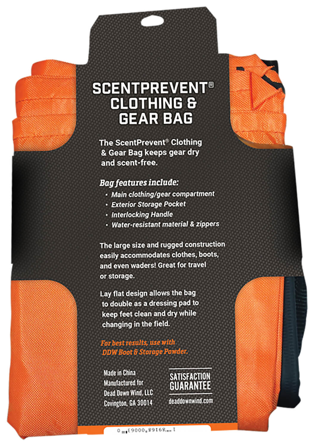 Dead Down Wind 30603 Scent Prevent Clothing & Gear Bag Orange Dead Down Wind 30603 Scent Prevent Clothing & Gear Bag Orange