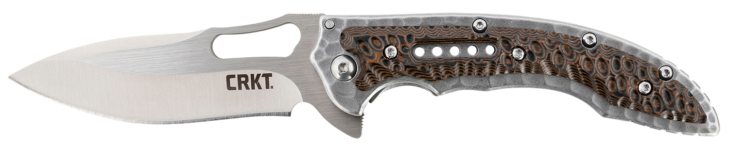 CRKT 5460 Fossil Compact 3.41″ Folding Drop Point Plain Satin 8Cr13MoV SS Blade Brown G10/SS Handle Includes Pocket Clip CRKT 5460 Fossil Compact 3.41″ Folding Drop Point Plain Satin 8Cr13MoV SS Blade Brown G10/SS Handle Includes Pocket Clip