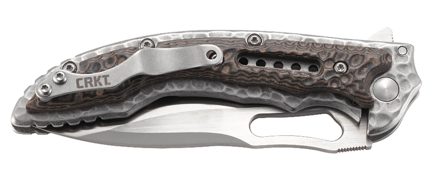 CRKT 5460 Fossil Compact 3.41″ Folding Drop Point Plain Satin 8Cr13MoV SS Blade Brown G10/SS Handle Includes Pocket Clip CRKT 5460 Fossil Compact 3.41″ Folding Drop Point Plain Satin 8Cr13MoV SS Blade Brown G10/SS Handle Includes Pocket Clip