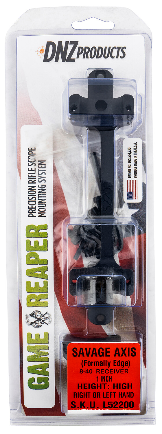 DNZ L52200 Game Reaper-Savage Scope Mount/Ring Combo Matte Black 1″