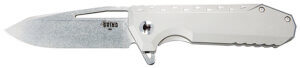 Southern Grind SG0903001101 Penguin 3.50″ Folding Drop Point Plain Stonewashed CPM S90V Blade Silver Titanium Handle Southern Grind SG0903001101 Penguin 3.50″ Folding Drop Point Plain Stonewashed CPM S90V Blade Silver Titanium Handle