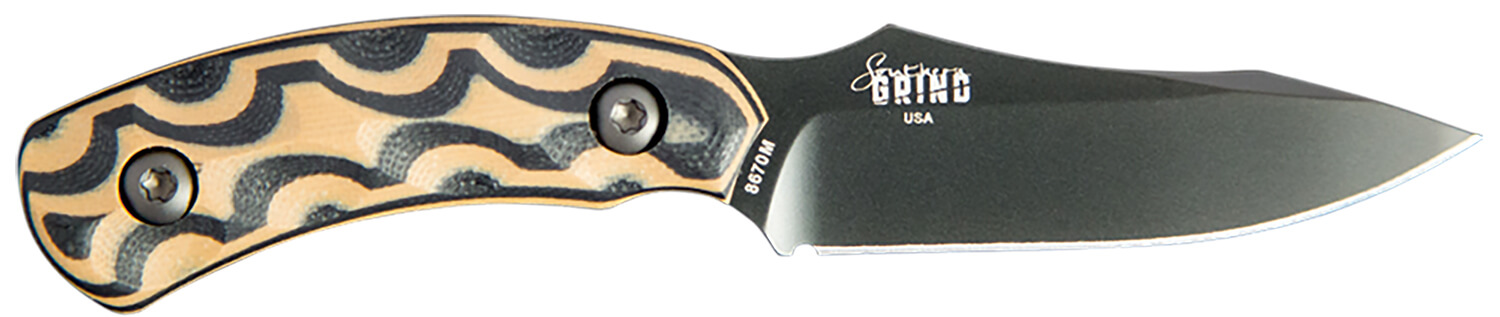 Southern Grind SG0508010601 Jackal Pup 2.80″ Fixed Drop Point Plain Black PVD 8670 Steel Blade 2.95″ Black/Tan G10 3D Milled Handle Southern Grind SG0508010601 Jackal Pup 2.80″ Fixed Drop Point Plain Black PVD 8670 Steel Blade 2.95″ Black/Tan G10 3D Milled Handle