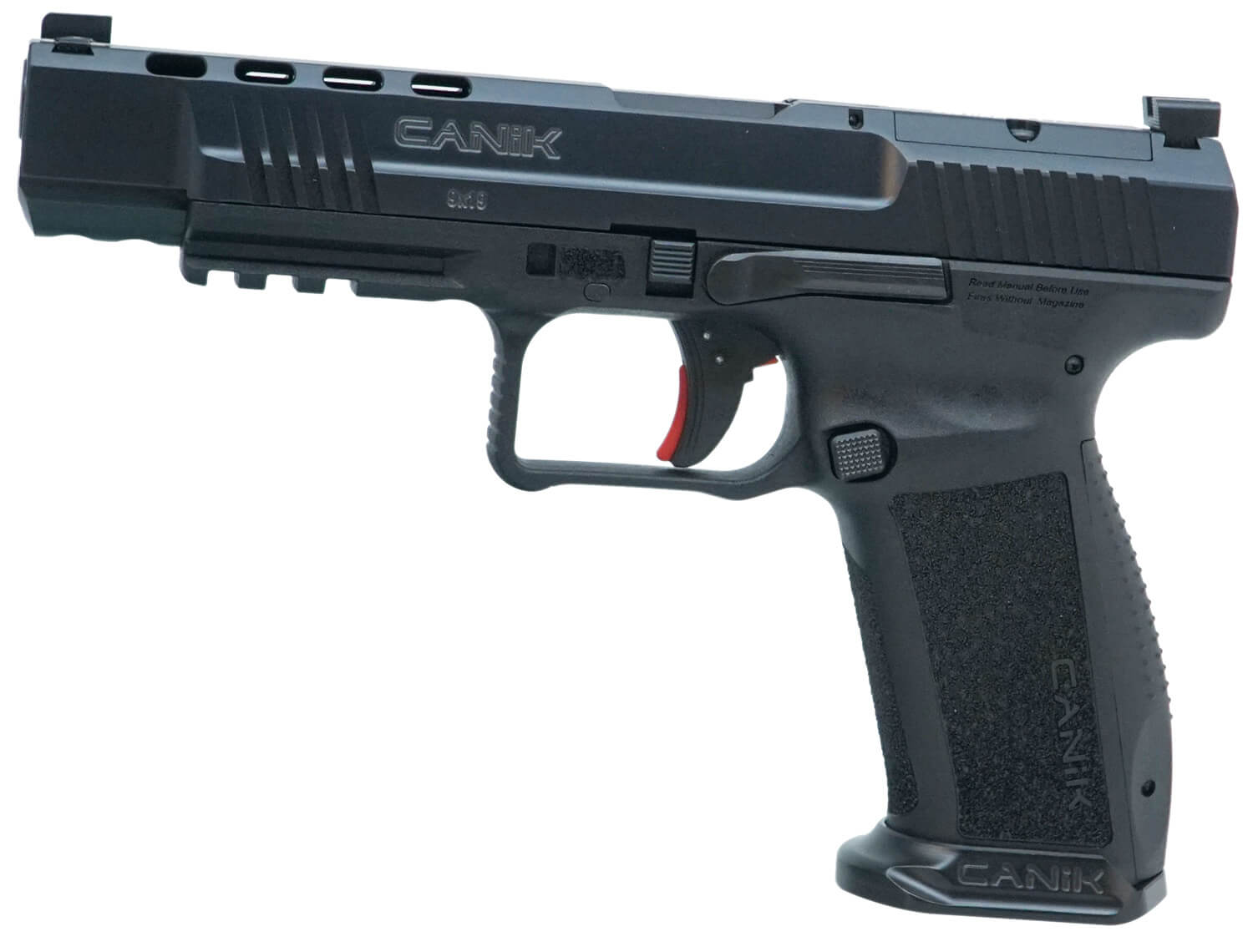 Canik HG6594N Mete SFx 9mm Luger 18+1/20+1 5.20″ Barrel Black Frame w/Picatinny Accessory Rail Serrated Optic Cut Steel Slide w/Nitride Finish Interchangeable Backstrap Grip Includes 2 Magazines & Holster Canik HG6594N Mete SFx 9mm Luger 18+1/20+1 5.20″ Barrel Black Frame w/Picatinny Accessory Rail Serrated Optic Cut Steel Slide w/Nitride Finish Interchangeable Backstrap Grip Includes 2 Magazines & Holster