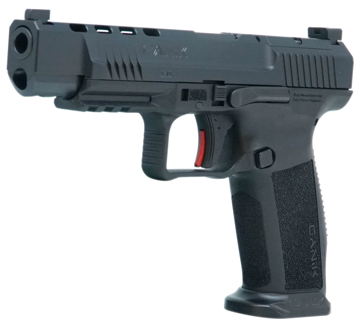 Canik HG6594N Mete SFx 9mm Luger 18+1/20+1 5.20″ Barrel Black Frame w/Picatinny Accessory Rail Serrated Optic Cut Steel Slide w/Nitride Finish Interchangeable Backstrap Grip Includes 2 Magazines & Holster Canik HG6594N Mete SFx 9mm Luger 18+1/20+1 5.20″ Barrel Black Frame w/Picatinny Accessory Rail Serrated Optic Cut Steel Slide w/Nitride Finish Interchangeable Backstrap Grip Includes 2 Magazines & Holster