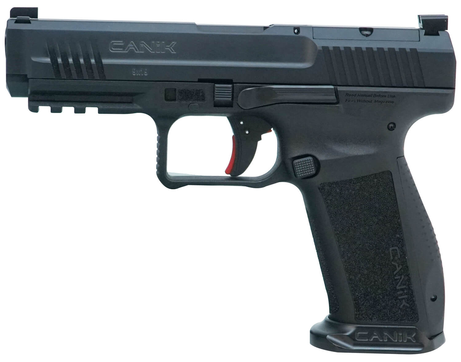 Canik HG6595N Mete SFT Full Size Frame 9mm Luger 20+1/18+1 4.46″ Black Match Grade Barrel Black Nitride Optic Ready/Serrated Steel Slide Polymer Frame w/Picatinny Rail Ambidextrous Canik HG6595N Mete SFT Full Size Frame 9mm Luger 20+1/18+1 4.46″ Black Match Grade Barrel Black Nitride Optic Ready/Serrated Steel Slide Polymer Frame w/Picatinny Rail Ambidextrous