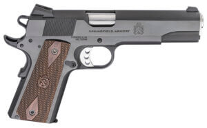 Springfield Armory PX9420 1911 Garrison 45 ACP 7+1  5″ Stainless Match Grade Steel Barrel  Salt Blued Serrated Carbon Steel Slide  Blued Steel Frame w/Beavertail  Thin-Line Wood Grip