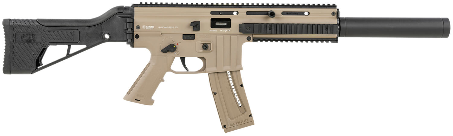 Mauser Rimfire 4150024 M-15 SD 22 LR 22+1 16.50″ Barrel w/Faux Suppressor Steel Receiver w/Tan Finish Flip Up Front & Rear Sights Side Folding Stock w/Adjustable Cheekrest Manual Thumb Safety Mauser Rimfire 4150024 M-15 SD 22 LR 22+1 16.50″ Barrel w/Faux Suppressor Steel Receiver w/Tan Finish Flip Up Front & Rear Sights Side Folding Stock w/Adjustable Cheekrest Manual Thumb Safety