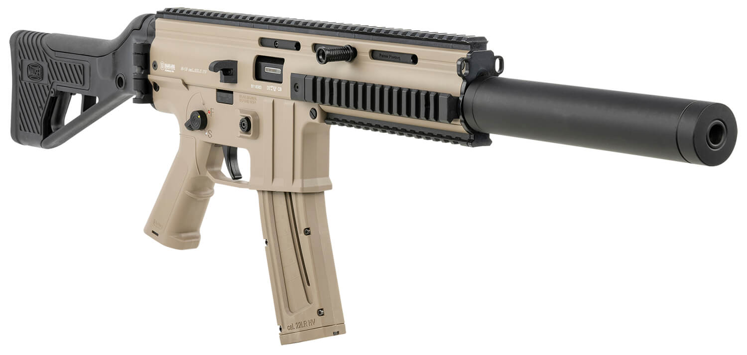 Mauser Rimfire 4150024 M-15 SD 22 LR 22+1 16.50″ Barrel w/Faux Suppressor Steel Receiver w/Tan Finish Flip Up Front & Rear Sights Side Folding Stock w/Adjustable Cheekrest Manual Thumb Safety Mauser Rimfire 4150024 M-15 SD 22 LR 22+1 16.50″ Barrel w/Faux Suppressor Steel Receiver w/Tan Finish Flip Up Front & Rear Sights Side Folding Stock w/Adjustable Cheekrest Manual Thumb Safety
