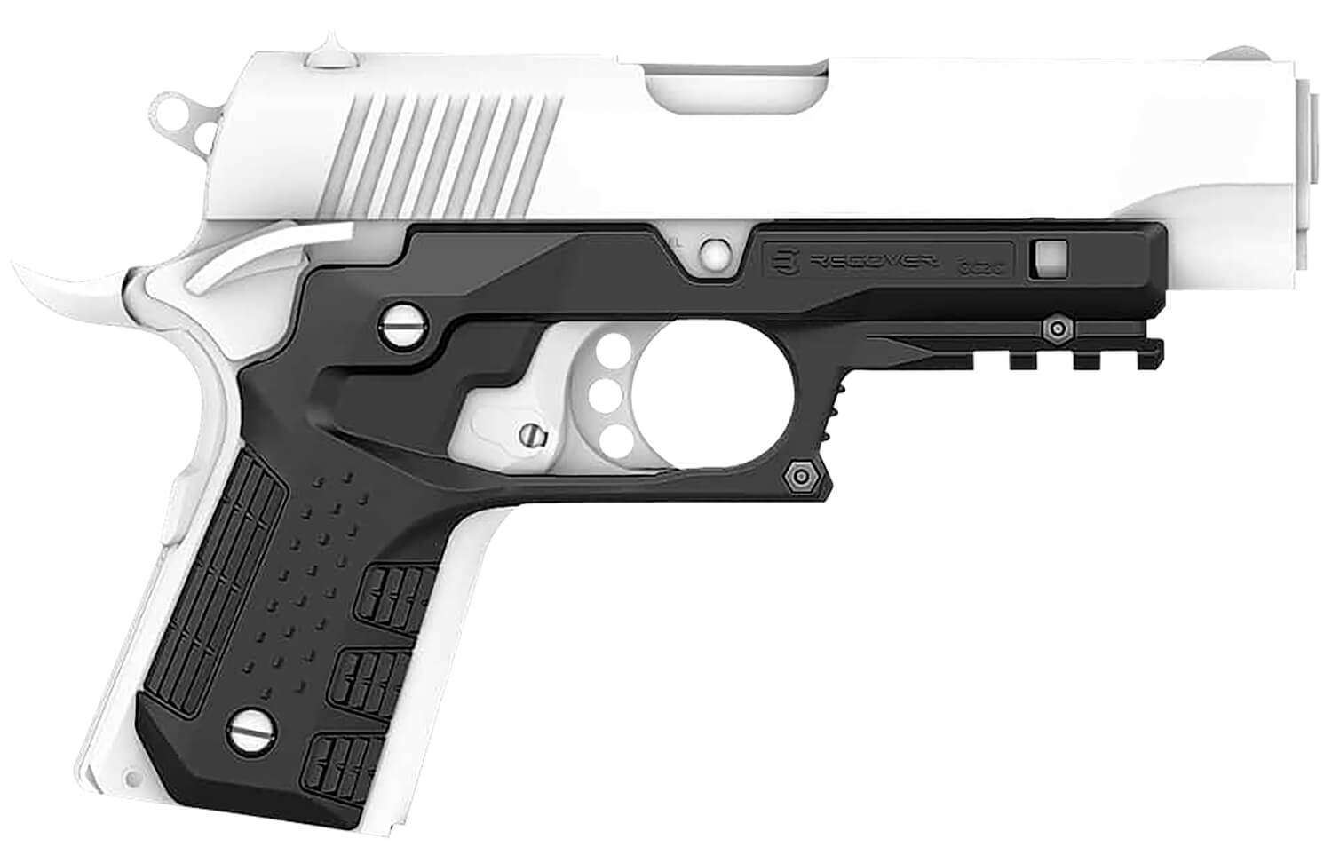 Recover Tactical CC3C01 Grip & Rail System Black Polymer Picatinny for Compact 1911 Recover Tactical CC3C01 Grip & Rail System Black Polymer Picatinny for Compact 1911