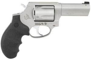 Taurus 260539NS Defender 605  SA/DA 38 Special +P or 357 Mag 5 Shot 3″ Barrel  Overall Matte Finish Stainless Steel  Finger Grooved Black Hogue Rubber Grip  Night Front Sight