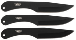 Uzi Accessories UZKTRW004 Throwing Knives IV Three  8.25″ Plain Black Stainless Steel