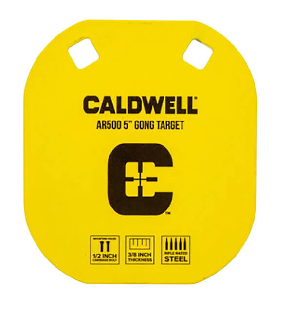 Caldwell 1116700 Gong  5″ Yellow AR500 Steel 0.38″ Thick Hanging