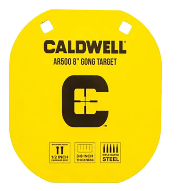 Caldwell 1116703 Gong  8″ Yellow AR500 Steel 0.38″ Thick Hanging