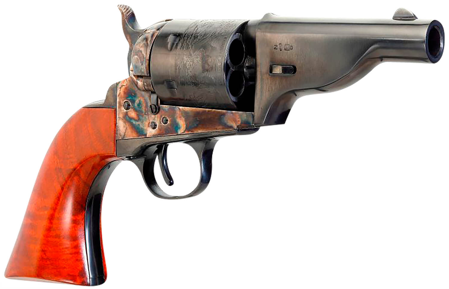 Taylors & Company 550958 The Hickok Open-Top 38 Special Caliber with 3.50″ Blued Finish Barrel 6rd Capacity Blued Finish Cylinder Color Case Hardened Finish Steel Frame & Walnut Army Size Grip Taylors & Company 550958 The Hickok Open-Top 38 Special Caliber with 3.50″ Blued Finish Barrel 6rd Capacity Blued Finish Cylinder Color Case Hardened Finish Steel Frame & Walnut Army Size Grip
