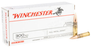 Winchester Ammo USA300B147 USA  300 Blackout 147 gr Full Metal Jacket Open Tip 20rd Box