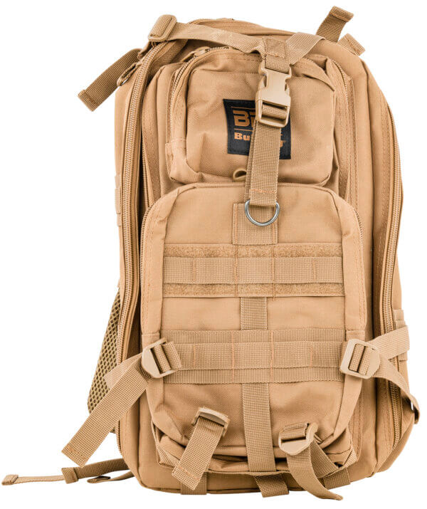 Bulldog BDT410T BDT Tactical Backpack Compact w/ Tan Finish  2 Main & Accessory Compartments  Hydration Bladder Compartment & Molle  Alice Compatible