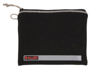 Allen 3628 Pistol Pouch made of Black Polyester with Lockable Zippers ID Label & Fleece Lining Holds Full Size Handgun 7ā³ L x 9ā³ W Interior Dimensions Allen 3628 Pistol Pouch made of Black Polyester with Lockable Zippers ID Label & Fleece Lining Holds Full Size Handgun 7ā³ L x 9ā³ W Interior Dimensions