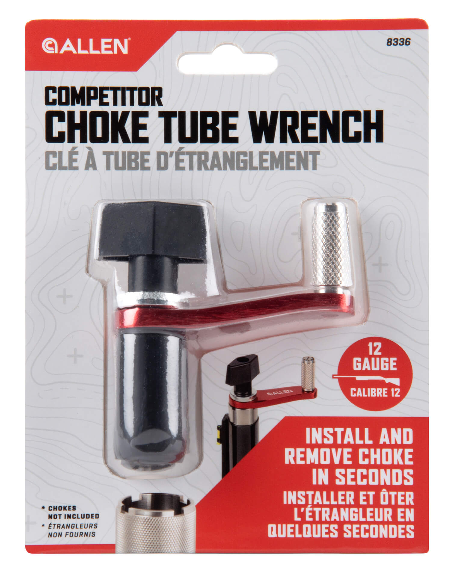 Allen 8336 Competitor Choke Tube Wrench Black with Red Silver Accents Steel for 12 Gauge Shotguns Allen 8336 Competitor Choke Tube Wrench Black with Red Silver Accents Steel for 12 Gauge Shotguns
