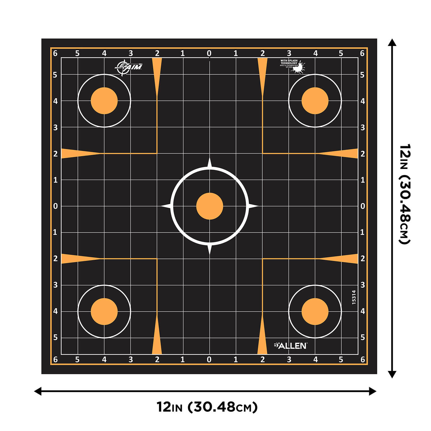 EZ-Aim 1531410 Splash Reactive Sight-In Grid Impact Enhancement Adhesive Black / Orange 10 Pack EZ-Aim 1531410 Splash Reactive Sight-In Grid Impact Enhancement Adhesive Black / Orange 10 Pack