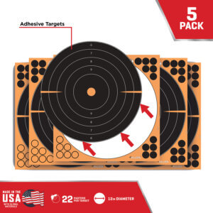 EZ-Aim 1531710 Splash Reactive Bullseye Impact Enhancement Adhesive Bullseye Black / Orange 10 Pack EZ-Aim 1531710 Splash Reactive Bullseye Impact Enhancement Adhesive Bullseye Black / Orange 10 Pack
