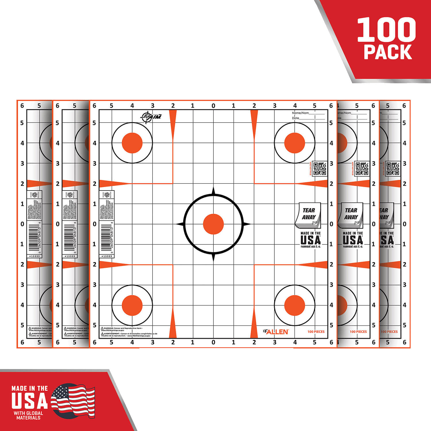 EZ-Aim 15333100 Sight-In Grid Paper Self-Adhesive 12″ x 12″ Orange/White 100 Per Pack EZ-Aim 15333100 Sight-In Grid Paper Self-Adhesive 12″ x 12″ Orange/White 100 Per Pack