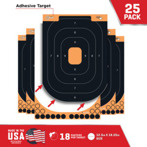 EZ-Aim 1550125 Splash Reactive Self-Adhesive Paper Handgun Yes Impact Enhancement Bright Yellow Silhouette 25 Per Pkg Includes Pasters EZ-Aim 1550125 Splash Reactive Self-Adhesive Paper Handgun Yes Impact Enhancement Bright Yellow Silhouette 25 Per Pkg Includes Pasters