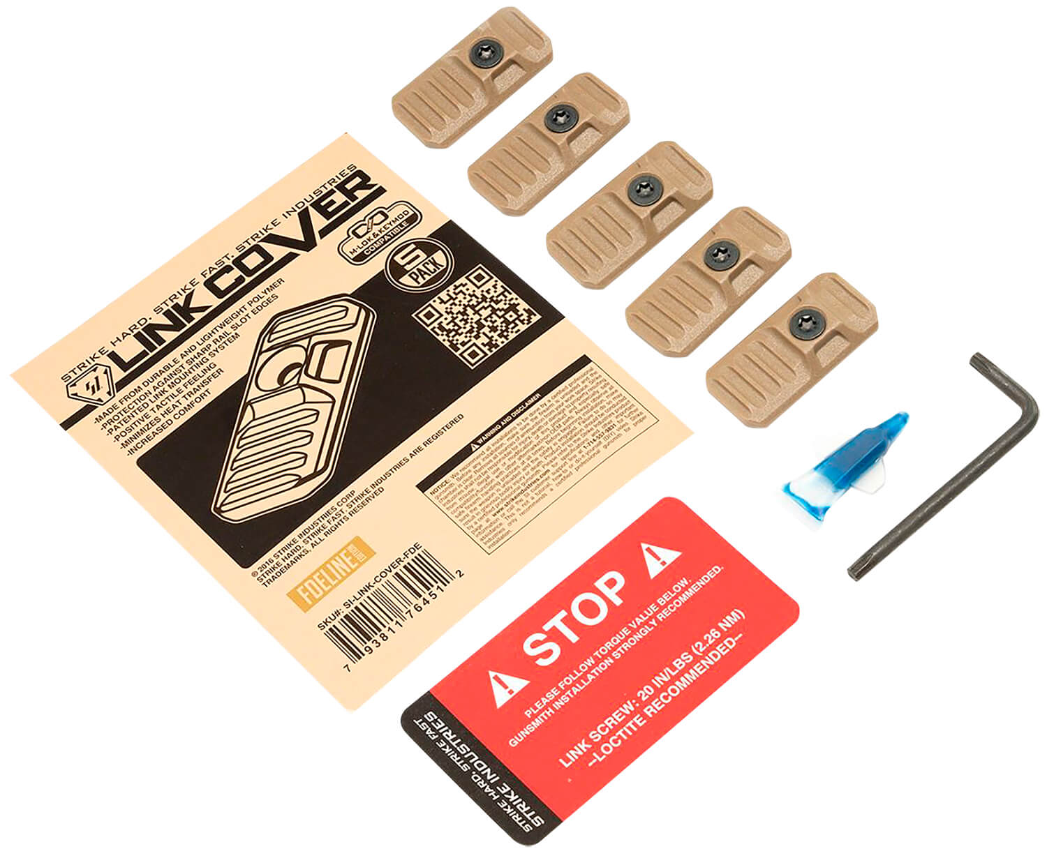 Strike Industries LINKCOVERFDE LINK Cover Flat Dark Earth Polymer for M-lok & Keymod Rails 5 Pack Strike Industries LINKCOVERFDE LINK Cover Flat Dark Earth Polymer for M-lok & Keymod Rails 5 Pack