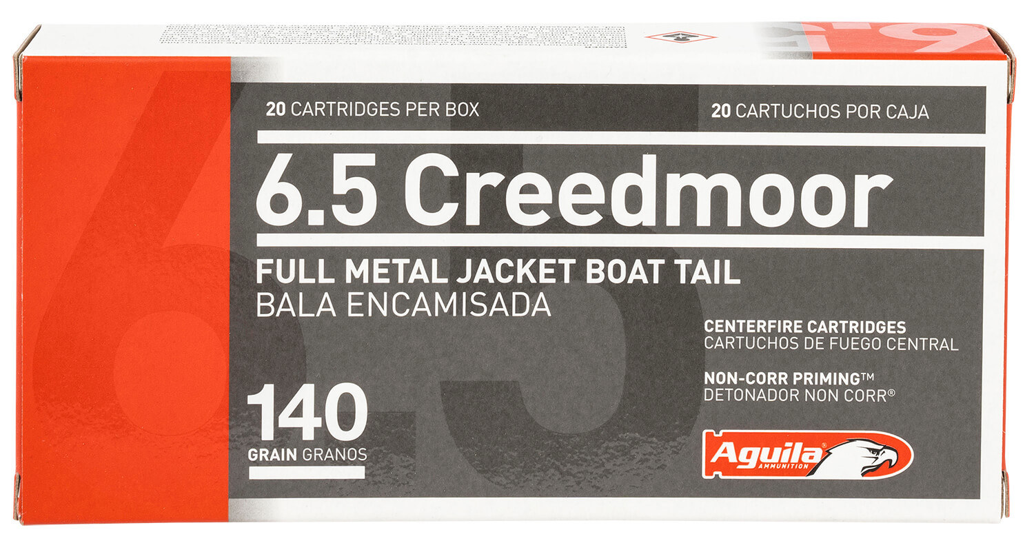 Aguila 1E650110 Target & Range Rifle 6.5Creedmoor 140gr Full Metal Jacket Boat Tail 20rd Box Aguila 1E650110 Target & Range Rifle 6.5Creedmoor 140gr Full Metal Jacket Boat Tail 20rd Box