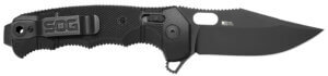 S.O.G SOG12210257 Seal XR 3.90″ Folding Clip Point Plain Black Cerakote S35VN SS Blade Black/GRN Handle Includes Belt Clip