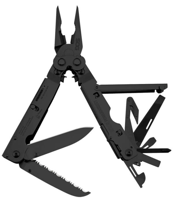 S.O.G SOGB66NCP PowerAssist  Black Oxide 420 Stainless Steel 7″ Long Features 16 Tools w/Sheath