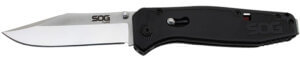 S.O.G SOGFLA1001CP Flare 3.50″ Folding Plain Clip Point Satin Polished/Black GRN Handle S.O.G SOGFLA1001CP Flare 3.50″ Folding Plain Clip Point Satin Polished/Black GRN Handle