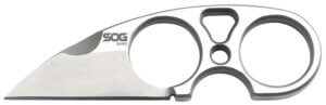 S.O.G SOGJB01KCP Snarl 2.30″ Fixed Plain Sheepsfoot Satin 9Cr18MoV SS Blade/ Silver Stainless Steel Handle S.O.G SOGJB01KCP Snarl 2.30″ Fixed Plain Sheepsfoot Satin 9Cr18MoV SS Blade/ Silver Stainless Steel Handle