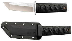 Cold Steel CS17DA Kyoto I 3.25″ Fixed Plain Tanto 8Cr13MoV SS Blade/Black Contoured Kray-Ex Handle