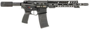 Patriot Ordnance Factory 01796 Renegade + Direct Impingement 300 Blackout Caliber with 10.50″ Barrel  30+1 Capacity  Black Anodized Metal Finish  Buffer Tube Stock  Black Polymer Grip & 9″ M-LOK Handguard Right Hand