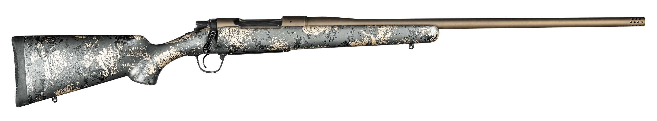 Christensen Arms 8010108700 Mesa FFT 300 PRC 3+1 22" Threaded Barrel Burnt Bronze Cerakote Green with Black/Tan Webbing Stock