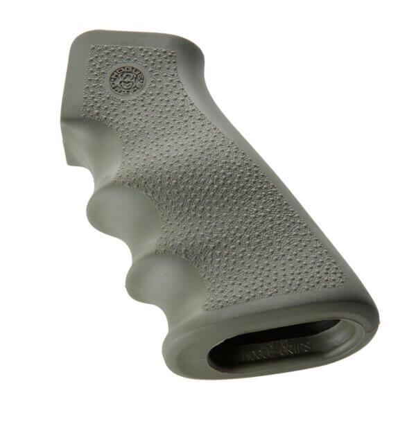 Hogue 15001 OverMolded Grip Cobblestone OD Green Rubber with Finger Grooves for AR-15 M16 Hogue 15001 OverMolded Grip Cobblestone OD Green Rubber with Finger Grooves for AR-15 M16