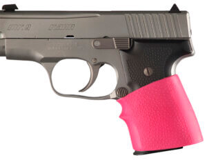Hogue 18007 HandAll Jr. Grip Sleeve Small Size made of Rubber with Textured Pink Finish & Finger Groove for Most 22 25 & 38 Pistols Hogue 18007 HandAll Jr. Grip Sleeve Small Size made of Rubber with Textured Pink Finish & Finger Groove for Most 22 25 & 38 Pistols