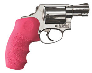 Hogue 60007 OverMolded Monogrip Cobblestone Pink Rubber with Finger Grooves for S&W J Frame with Round Butt Hogue 60007 OverMolded Monogrip Cobblestone Pink Rubber with Finger Grooves for S&W J Frame with Round Butt