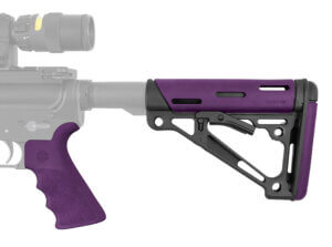 Hogue 15655 OverMolded 2-Piece Kit Purple OverMolded Rubber Black Synthetic Collapsible for AR-15 M16 M4 Hogue 15655 OverMolded 2-Piece Kit Purple OverMolded Rubber Black Synthetic Collapsible for AR-15 M16 M4