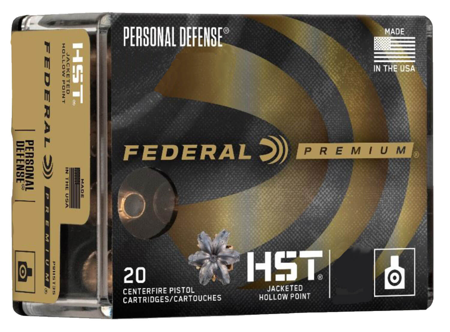 Federal P357SHST1S Premium Personal Defense 357Sig 125gr HST Jacketed Hollow Point 20rd Box Federal P357SHST1S Premium Personal Defense 357Sig 125gr HST Jacketed Hollow Point 20rd Box